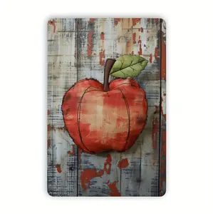 Charming Red Apple Tin Sign for Rustic Iron Wall Decor Ideal for Home Kitchen and Farmhouse Themed Rooms