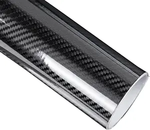 6D Glossy Carbon Fiber Vinyl Wrap Roll - 1FT x 10FT Self Adhesive  Wrap Film with No Bubble Air Release Technology - Auto  Protection Sticker for   DIY Interior Exterior (Black)