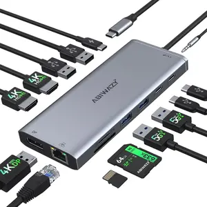 14 in 1 USB C Laptop Docking Station with  HDMI & SD Card Slots