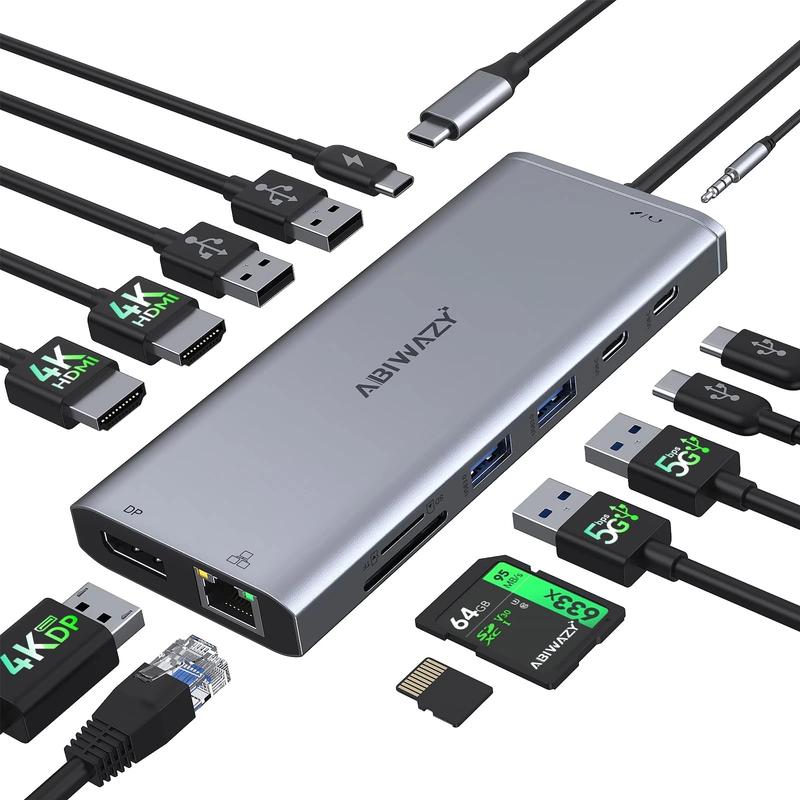 14 in 1 USB C Laptop Docking Station with  HDMI & SD Card Slots