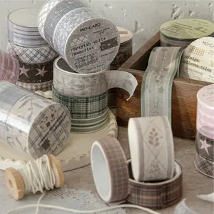 Vintage Fabric Pattern Tape Rolls, Handmade Cloth Series, Paper Material, Multi-Scene Decorative Stickers, 3 Rolls Per Bag, Adhesive Tape, Diy Sticker Paper