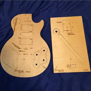 Custom Hybrid LP Style Guitar Body Template 4Tele Neck 3ply LP1 with Detailed Layout & Precision Fit