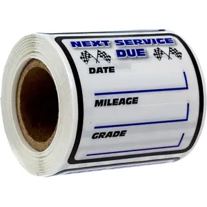 Checkered Flag Oil Change Service Reminder Stickers 2" x 2" Square Automotive Repair Shop Stickers for Clear Window Labels