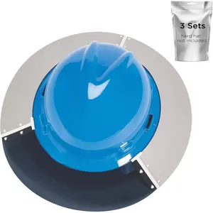 3 Sets Hard Hat Sun Shade Fits Standard Hard Hat Full Brim Attachment,Reusable Sun Protection Hard Hat Visor, Brim Extender Hard Hat Shade for Outside Working, Medium, L 04231004 Construction Gear
