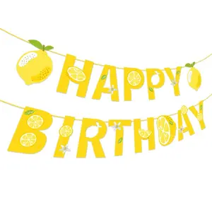 Lemon Banner for Birthday Parties, Lemonade Themed Decorations, Perfect for Summer Fruits & Bridal Showers, Festive Signs for Celebrations
