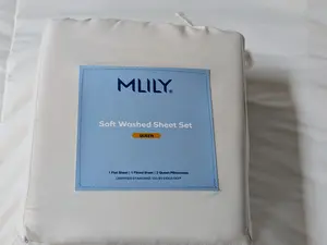 MLILY Soft Washed Sheet Set - 3pc Fitted Sheet Flat Sheet & Pillowcase - Certified Standard 100 by OEKO-TEX