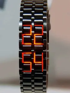 1pcs Personalized Creative Lava LED Trendy Men's Watch Men's Retro Men's Watch Casual Trendy Wristwatch