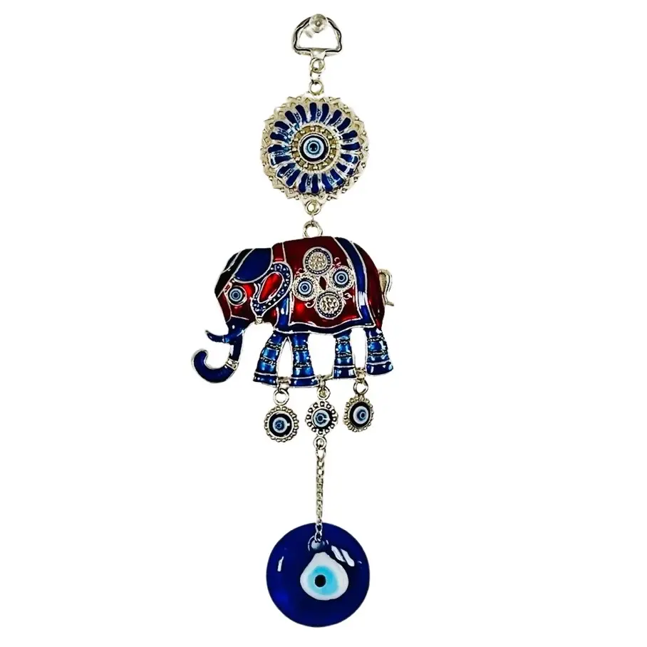 Turkish nazer lucky elephant evil eye wall hanging decoration Room Door Room Door Gifts Glass