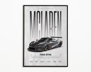 McLaren 720S GT3X | Hyper Car Poster | Super Car Print | Art Print , Product without frame Decor Gift