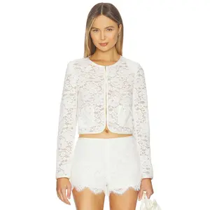 LoveShackFancy Junetta Jacket in Ivory