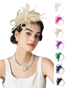 Fascinators Hats for Women Tea Party Fascinator Hats Vintage 50s Headwear Cocktail Wedding Church Derby Hat Elegant Crown Design