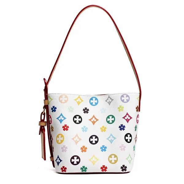 IVKMIVK Printed Mini Bucket Bag, Women Adjustable Strap Underarm Shoulder Purse, 2 Color Options