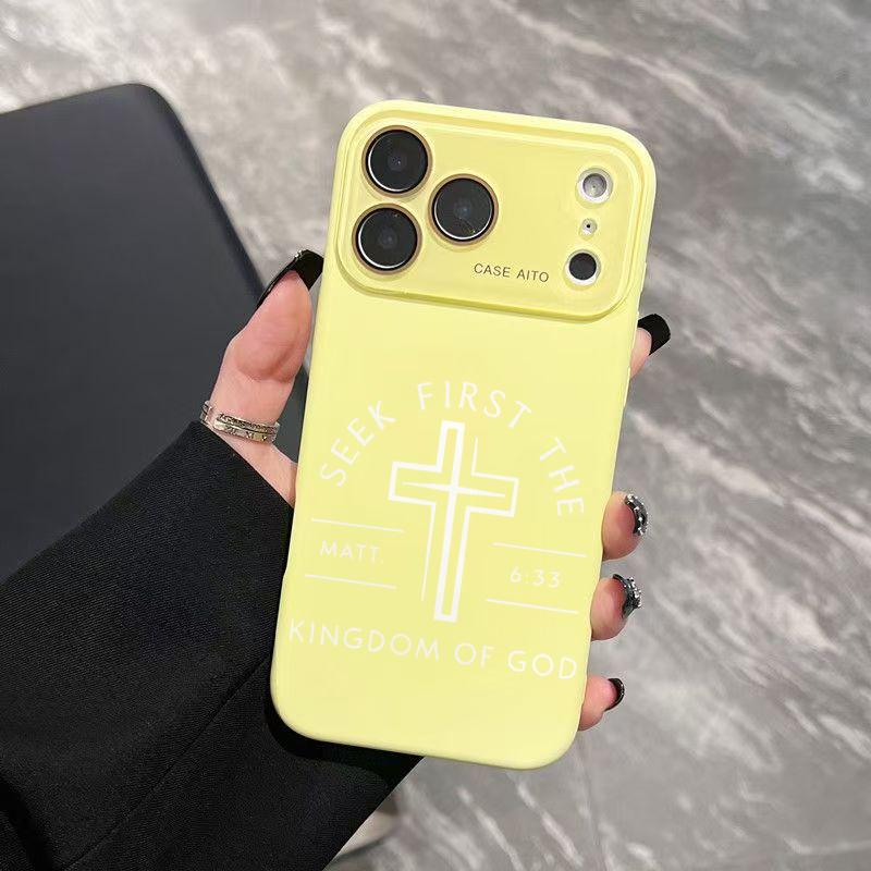 Seek First The Kingdom Of God Graphic Phone Case And Scripture Mark Matt.6:33 Adopts Soft Skin-Friendly Liquid Silicone Material, Featuring A Smooth Matte Surface That Effectively Resists Fingerprints For iPhone 12,13,14,15,16,17