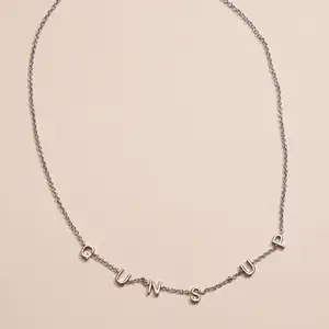 Silver Texas Tech University "Guns Up" Initial Necklace