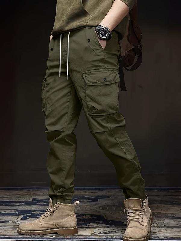 Men's Work Pants Set of 3 - Lightweight Summer Joggers with Multiple Pockets, Elastic Waistband & Side Pockets, Casual Solid Color Regular Fit, Suitable for Loungewear, Joggers, Outdoor Activities, Trendy Casual Wear