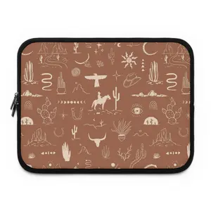 Vintage Cowgirl Art in Mauve - Laptop Sleeve