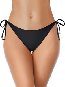 Women's Sexy Bikini Bottoms, High Waist Swim Triangle Pants, Comfortable & Stylish Swimsuit Cover-Up, Perfect for Beachwear, Black Swim Panty, Triangle Bikini String