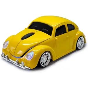 SQ-MUW001 Wireless 2.4Ghz Optical Mouse, Car Shaped, Yellow, Cool Computer Mouse for Laptop PC Mac