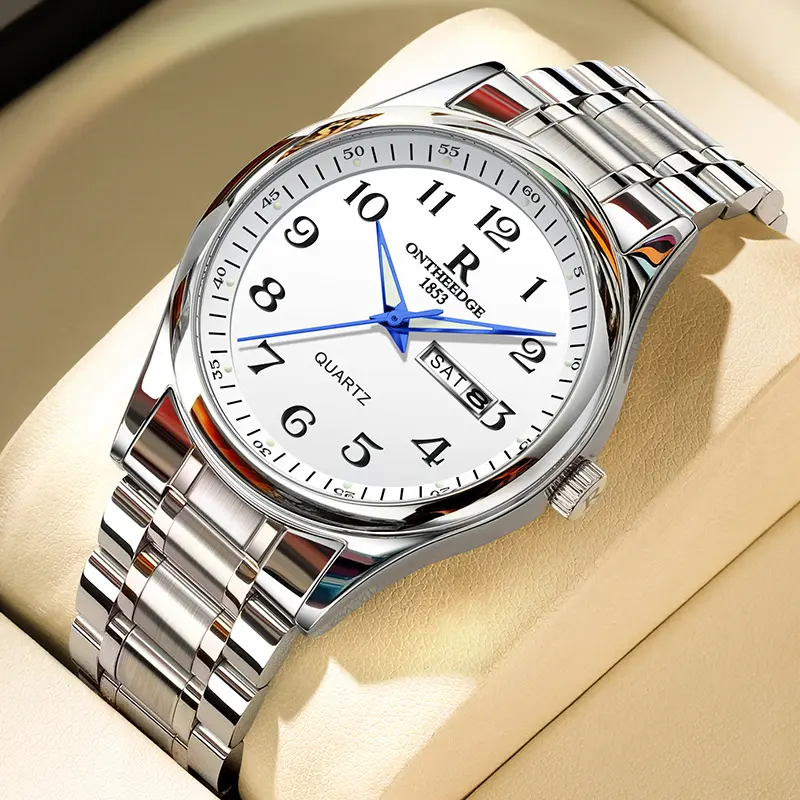 rzy097 Silver White Steel Men's
