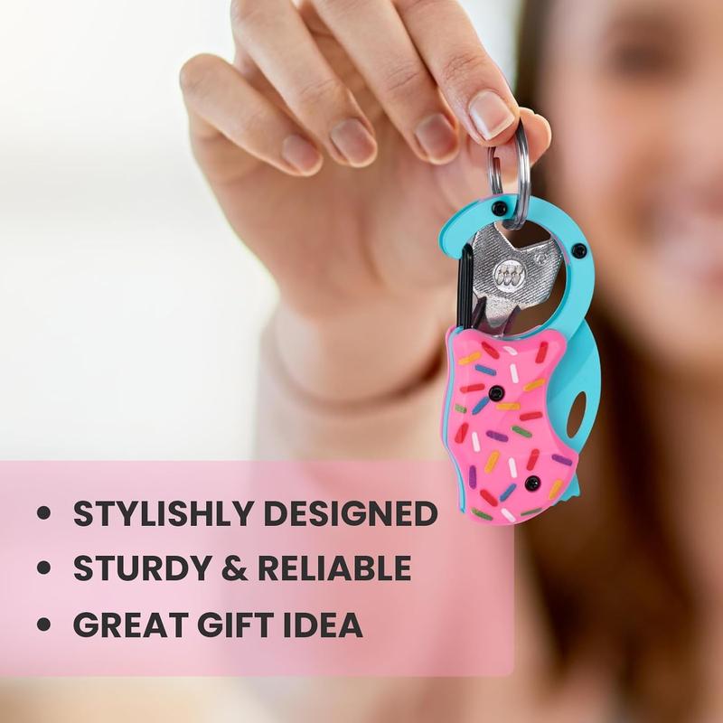 Mini Folding Gift Knife with Keychain, 1.34 Inch Blade for Everyday Carry, Compact Utility Cutter Tool