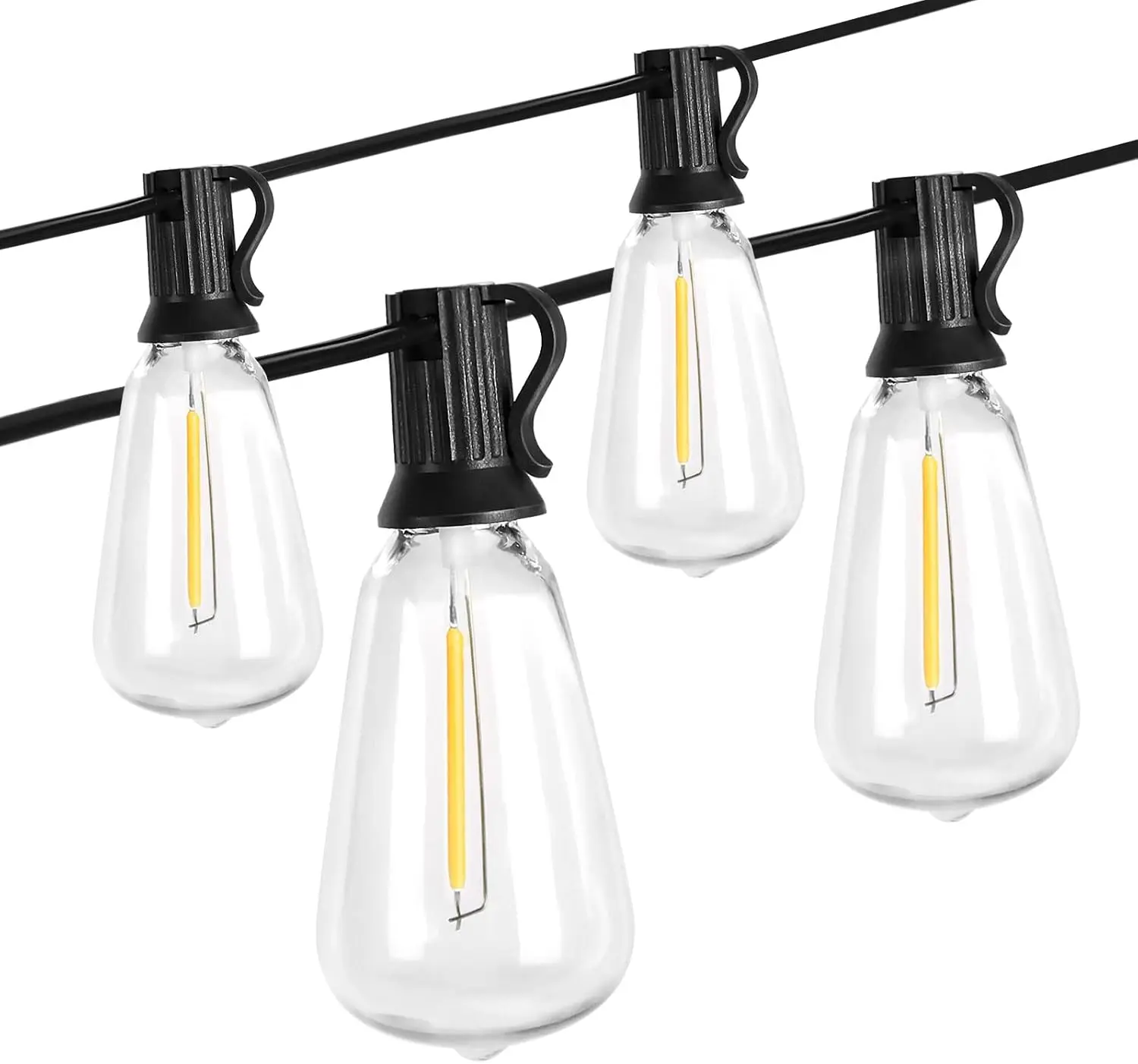 10FT Outdoor String Lights with 10 Bulbs,ST38 1W Plastic LED Edison Bulbs, Shatterproof, Waterproof String Lights, Perfect for Bistro, Pergola, Backyard and Garden, Ambient Light Outdoor, Fairy Light Outdoor