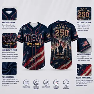USA America 250 Years Legends Are Made Baseball Jersey | Vintage 1776 Patriotic Independence Day Button Down Shirt