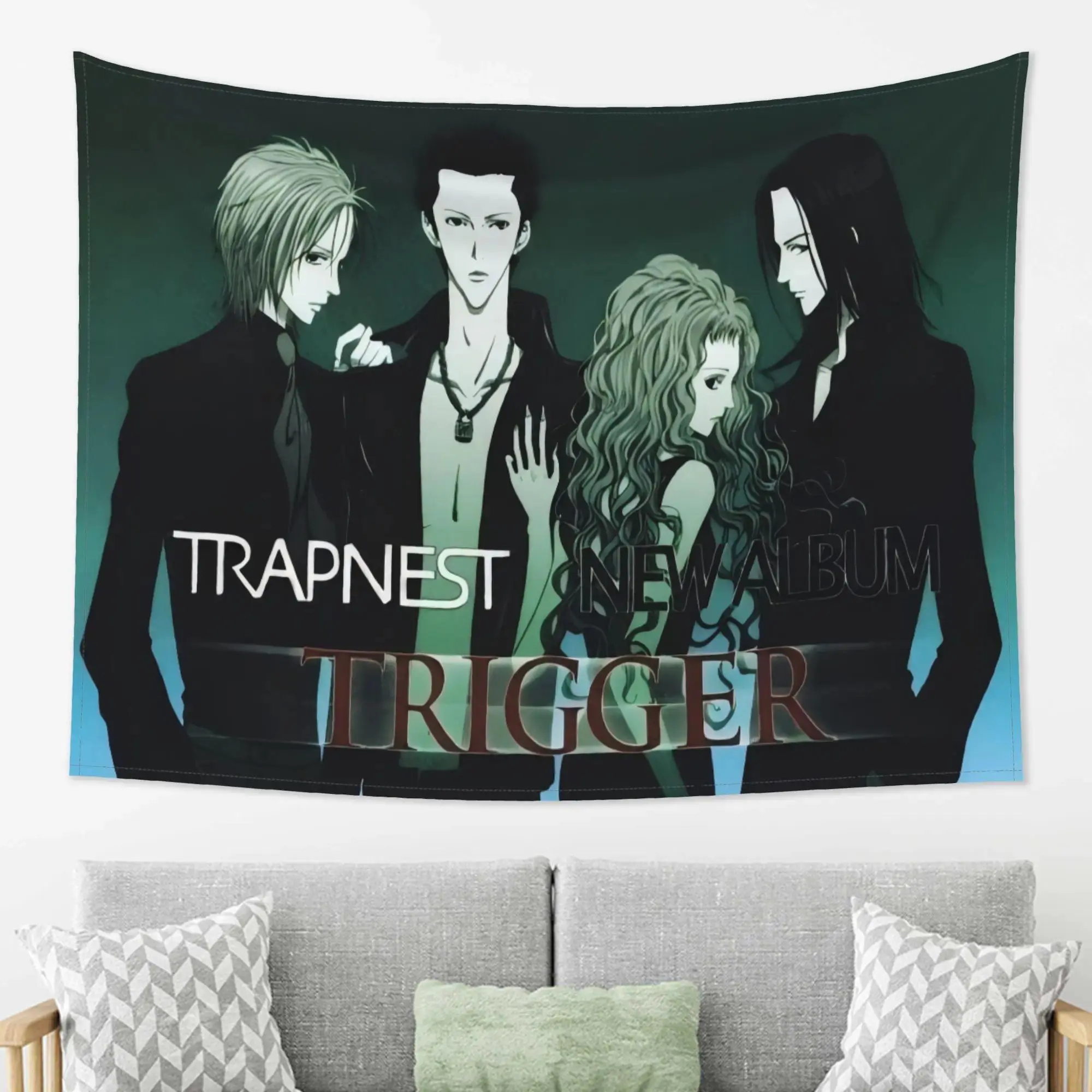 NANA Trapnest Anime Band Print Wall Tapestry - Lightweight Asian Style Room Art with Black Accents, Home Decor Backdrop for Bedroom, Love-Focused Gift for Friends (Home Supplies)