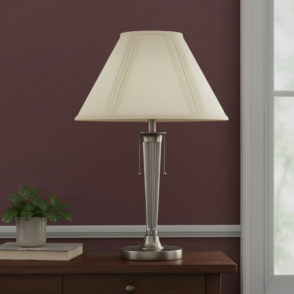 HomeRoots 654708 8.75 x 16 x 16 in. Off White Linen Pleated Empire Lamp Shade, Linen Fabric, Diffuses Light, Empire Shade