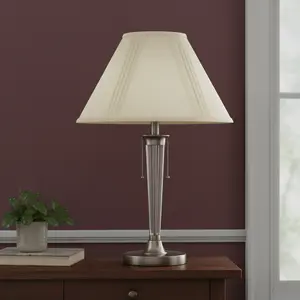 HomeRoots 654708 8.75 x 16 x 16 in. Off White Linen Pleated Empire Lamp Shade