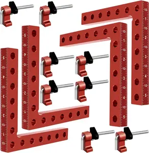 90 Degree Corner Clamp Set – 5.5" x 5.5" Aluminum Alloy Right Angle Clamps for Woodworking for Cabinets, Drawers & Frames, 4 Pack