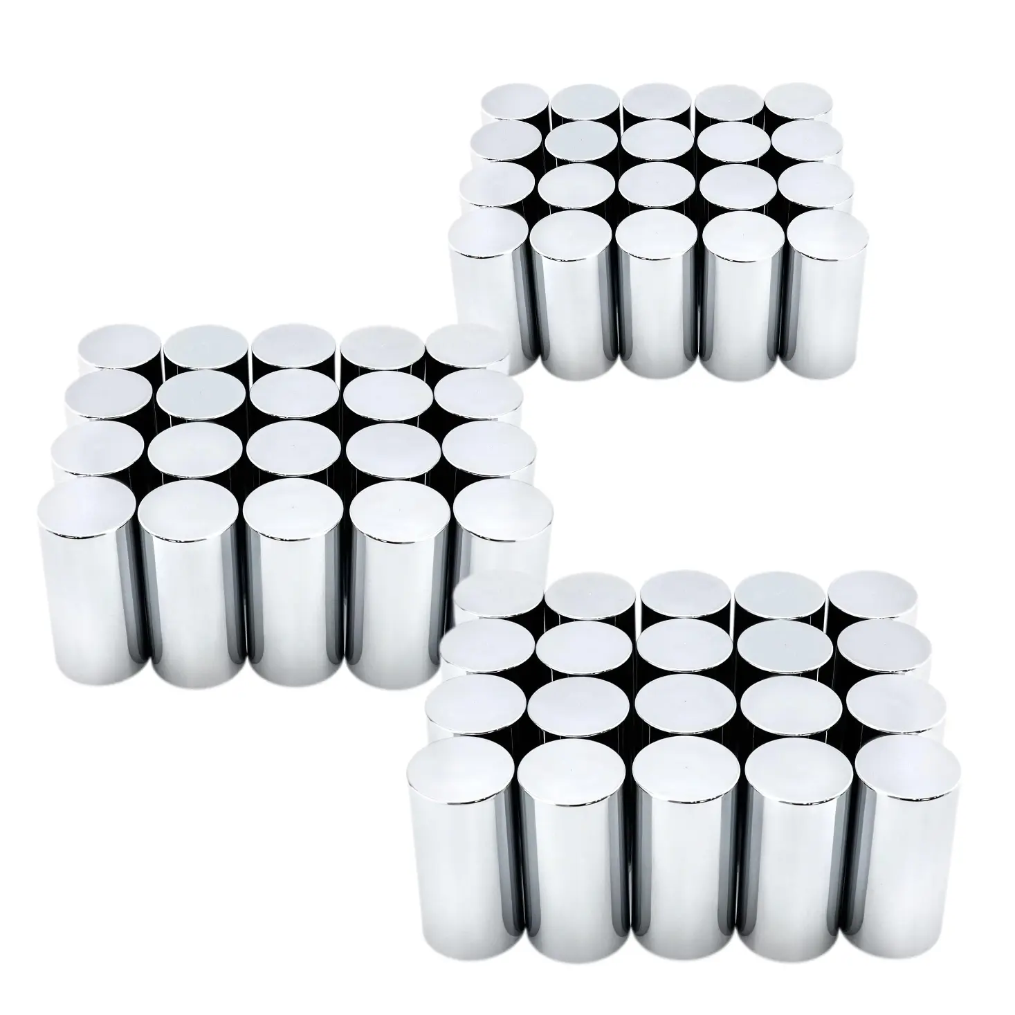 Chrome Lug Nut Covers for Trucks , 4.0" Height Nut Covers Thread-on Nut Cover Caps for Semi Trucks, by ABS Chrome Plastic, 60 PCS Pack