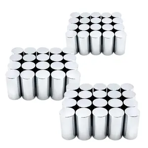 Chrome Lug Nut Covers for Trucks , 4.0" Height Nut Covers Thread-on Nut Cover Caps for Semi Trucks, by ABS Chrome Plastic, 60 PCS Pack