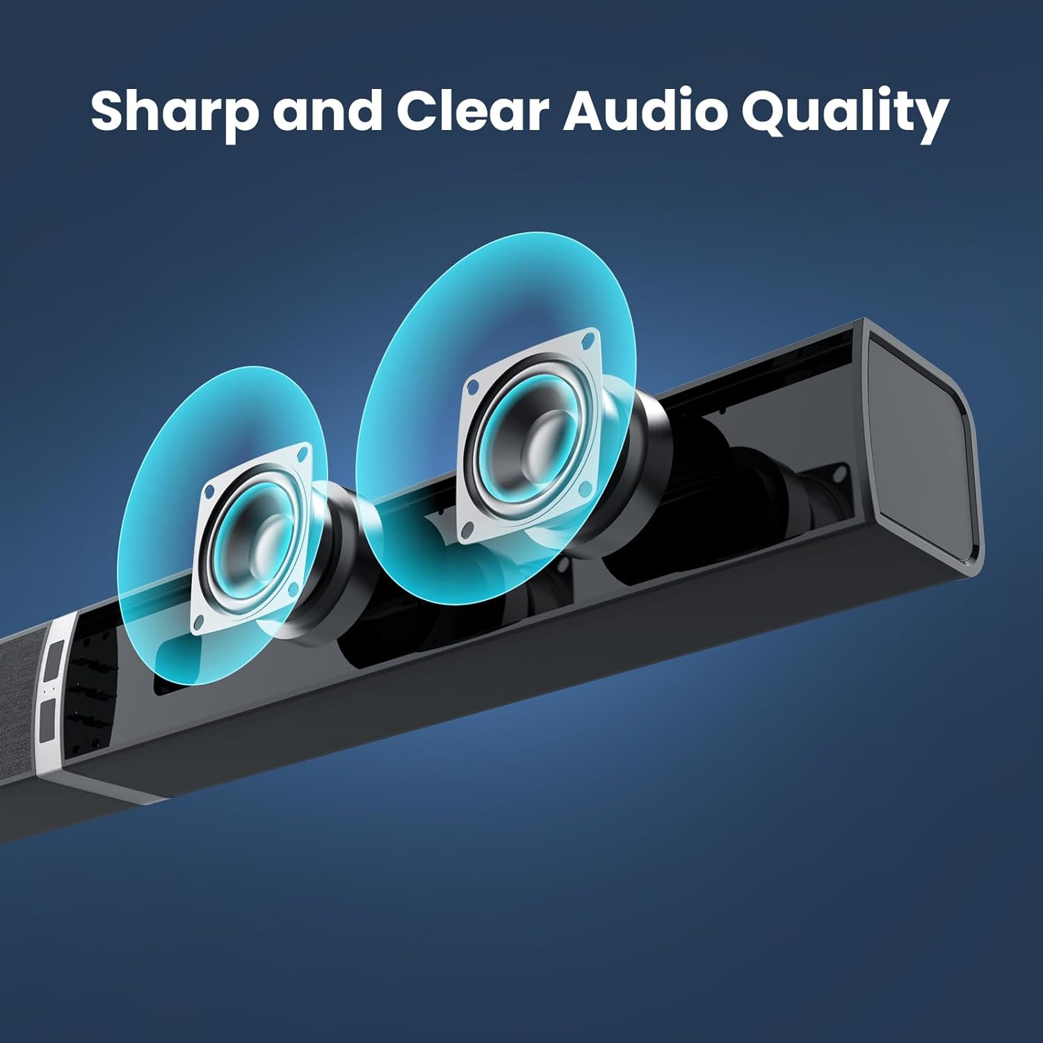 Sound Bar for Smart TV, 100W Wireless Bluetooth Soundbar with Deep Bass, 3D Surround Home Theater Audio System, HDMI ARC/Optical/AUX Compatible for TV/PC/Tablet/Game Console
