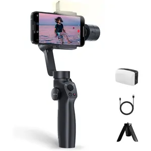 Gimbal Stabilizer for Smartphone, 3-Axis Stabilization Phone Gimbal Handheld with Fill Light,    YouTube Vlog Stabilizer for Android  15 14 13 Pro Max