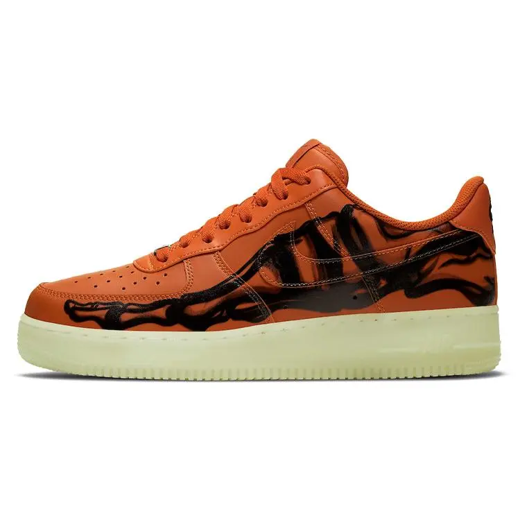 Nike Air Force 1 Low Orange Skeleton' Versatile Durable Non-slip Skate Shoes Unisex CU8067-800
