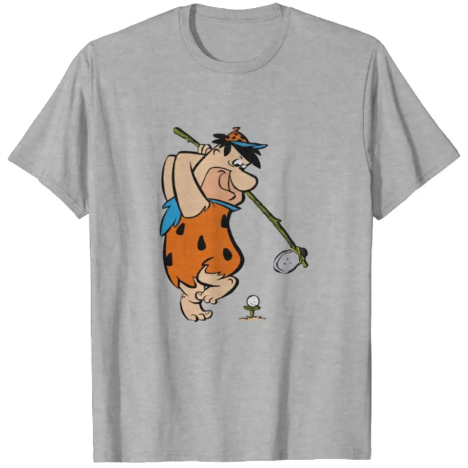 The Flintstones Fred Flintstone Golf T-Shirt | Vintage Cartoon Golf Graphic Tee | Retro Hanna-Barbera Shirt | Unisex Fan Gift