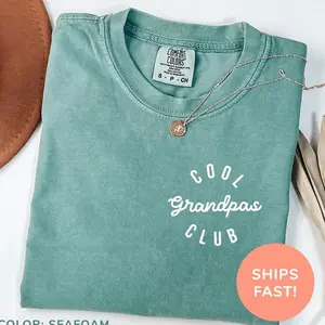 Women's Round Neck Short Sleeve Streetwear T-Shirt Top, Cool Grandpas Club Apparel, Father's Day Gift from Grandkids - Lauriel Designs