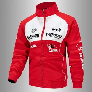 Racing Car Stand Collar Casual Sports Jacket
