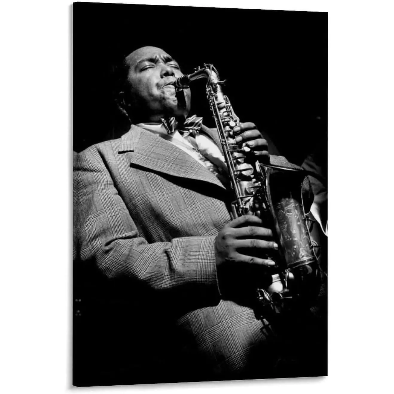 Jazz Saxophonist Charlie Parker Portrait Vintage Art Poster (1) Bedroom Office Room Printed Canvas Poster Wall Art Decoration Aesthetic Poster Frame-style 12x18inch(30x45cm)