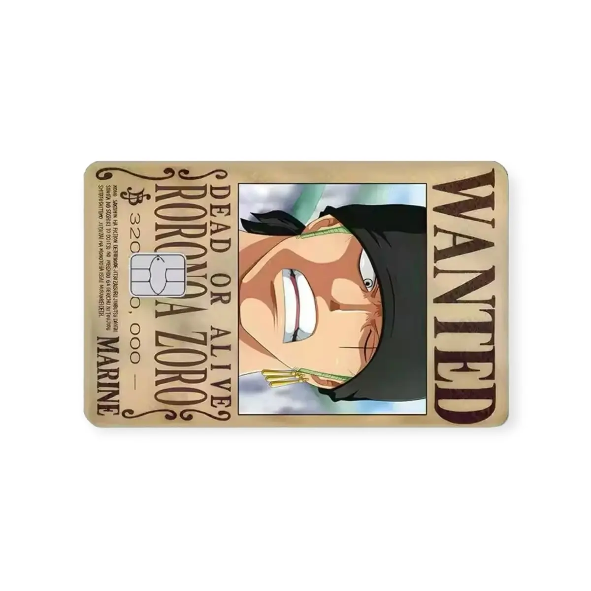 2 Pack Zoro Anime Small Chip Holographic Credit Card Skin Sticker, Vinyl Sticker