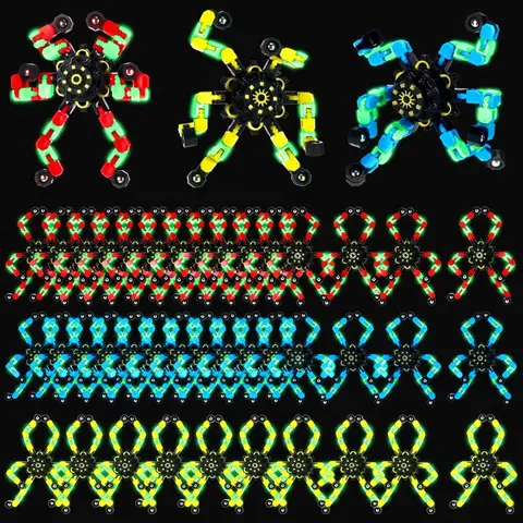 10/20/30/40 Pcs Deformation Fidget Spinners - Luminous Glow-in-Dark Classic & Robot Designs, Sensory Calming Fidget Set, Stress Relief Party Favors for Classroom Exchange, Sensory Fidgets