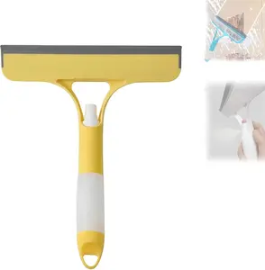 3 in 1 Window Cleaning Scraper,All-Purpose Spray Window Squeegee Cleaner Tool,for Glass Doors for Windows Glass, Mirrors Scraper, Brush