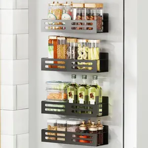 Rack for Refrigerator  Fridge Shelf for Kitchen  Shelves for Fridge 4 Pack Black