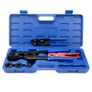 iCrimp F1807 PEX Crimp Tool Set with 3/8,1/2,3/4,1-inch Jaws, Pex Cutting Tool, Removal Tool, Go/No-Go Gauge