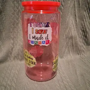 16oz pink plastic tumbler
