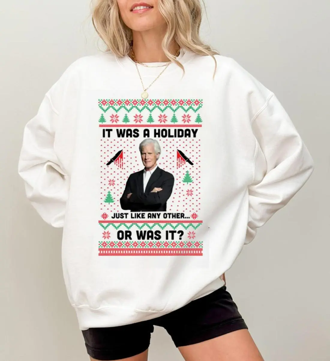 True Crime Ugly Christmas Sweatshirt, Keith Morrison Ugly Christmas Sweater, Xmas Season, Fun Graphics, Gift For Him, Gift For