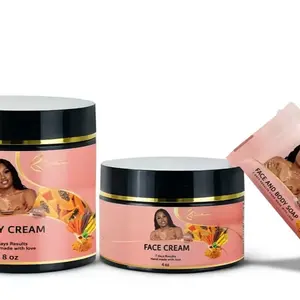 Ennwa 3-Piece Caramel Skincare Set, Cosmetic Glow Body Cream with Gentle Exfoliation Solid