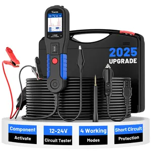 VDIAGTOOL V200 Power Circuit Probe Kit Automotive Tester 12V 24V Car Diode Resistance Relay Fuse Test 20FT+20FT Cable Black Repair Voltage Monitor Component Activation