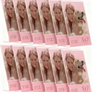Set of 12 Standing Photo Frames, 5x7 Inch Clear Acrylic Display, Shatterproof Snap-Lock Design, Reusable Picture Frames for Tabletop, Lightweight Wall Mountable Photo Frame Set