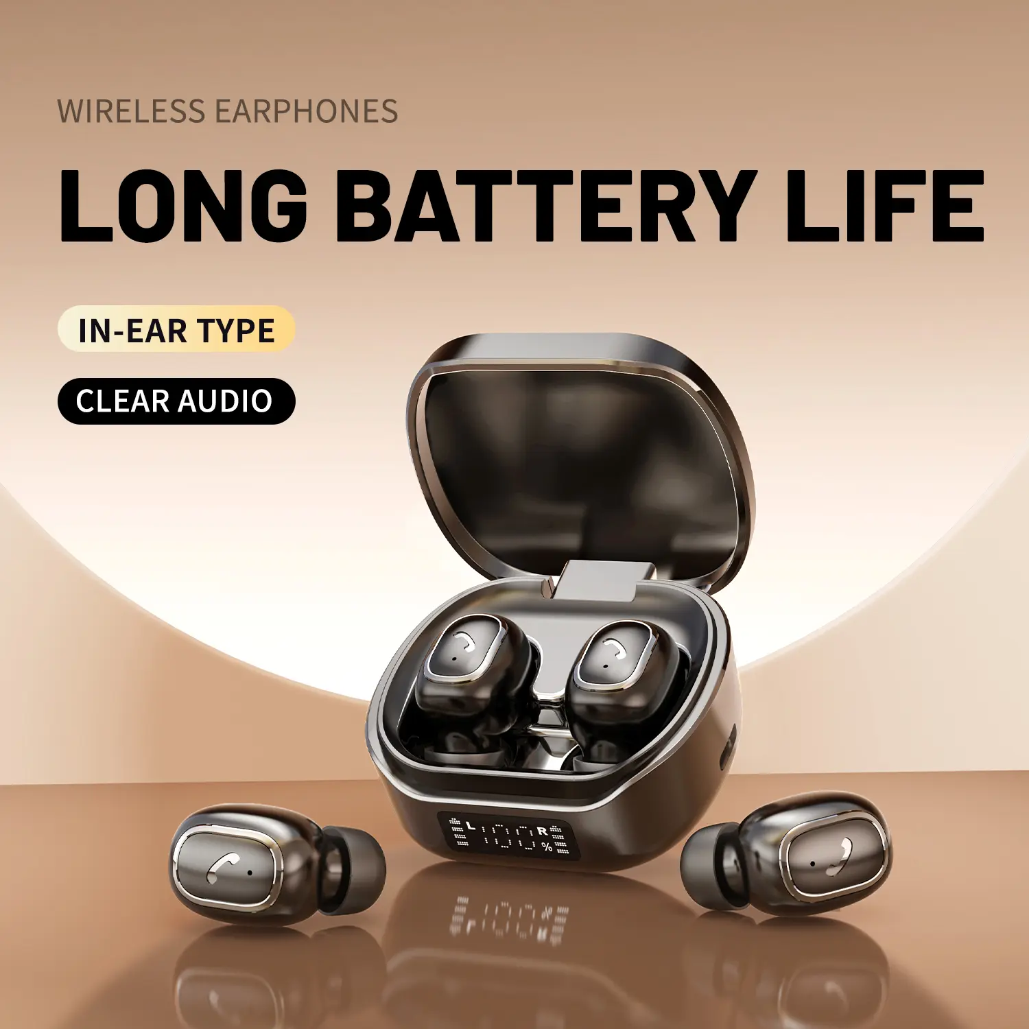 Wireless Earbuds - Bluetooth Audio Wireless Headphones with 24H Playtime, Big Battery, Ultra-Long Endurance, IPX5 Water Resistance for iPhone, Samsung | Electronic Audio Headset, Wearable Tech,back to school,back to school haul